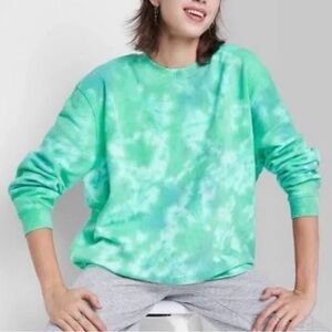 Wild Fable Jade Green Tie Dye Crewneck Sweatshirt